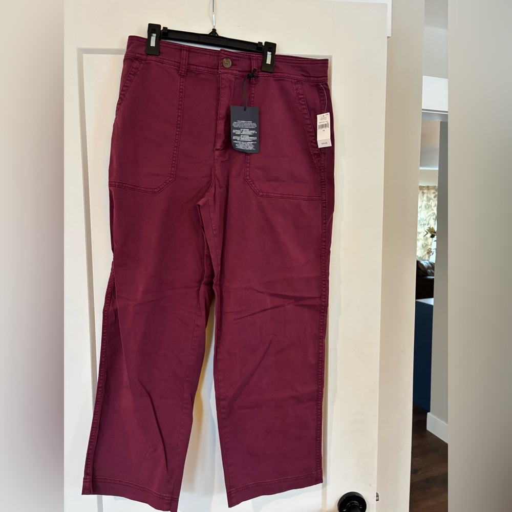 NWT size 10 girlfriend khaki by gap. Wine color